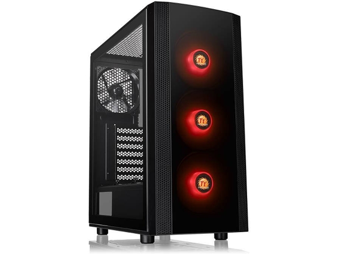 Caja PC THERMALTAKE Versa J25 TG RGB (ATX Mid Tower - Negro)