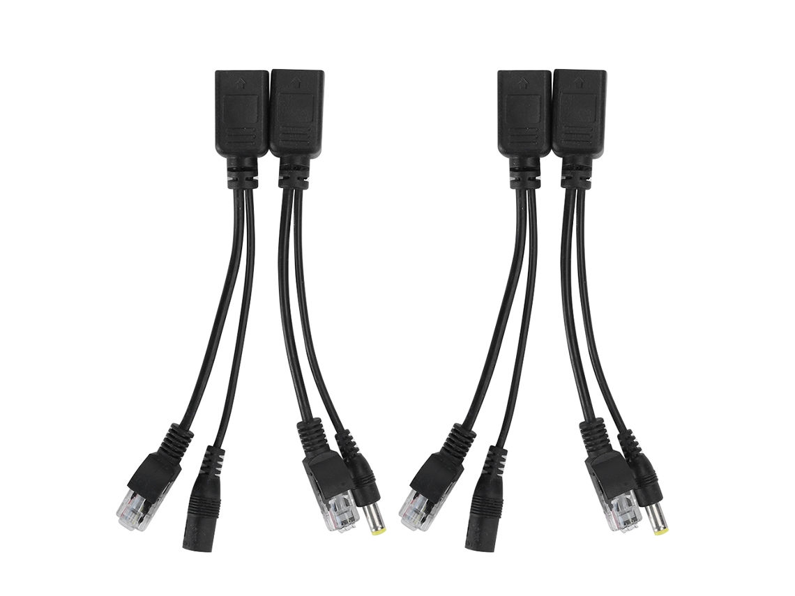 2 Pares De Módulos Divisores Poe De 12 V Para Fuente De Alimentación De Videovigilancia Ieee802.3af De 10/100 Mbps