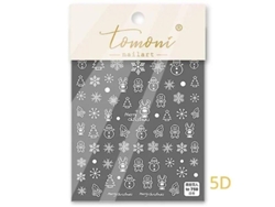 Pegatina De Uñas 3d Navideña Con Diseño De Copo De Nieve Cortado Con Láser, Autoadhesiva, Para Manicura.