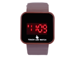 Reloj De Pulsera Infantil Informal Con Pantalla Táctil Led Y Correa De Silicona Marrón.