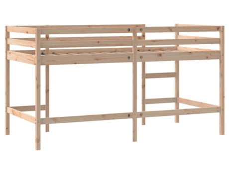Cama alta de niños escalera VIDAXL madera maciza pino (80x200cm)