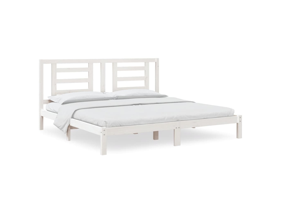 Maison Exclusive - Estructura De Cama Sin Colchón Madera Maciza Blanca 200x200 Cm