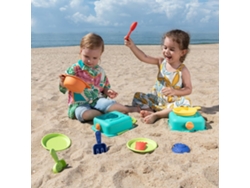 Juguetes de playa Hape Sandy Chef: juego de cocina de playa para jugar en la arena