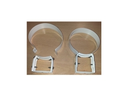Abrazadera de pared regulable Scoa, lacada en blanco, 80/125 mm
