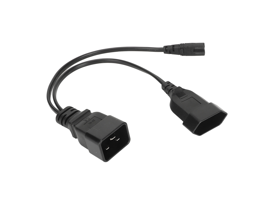Cable Divisor En Y Profesional Iec320 C20 A C7 Hembra Para Ordenador Y Hdtv
