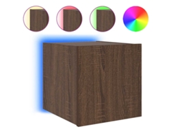 Mueble de pared con luces LED MAISON EXCLUSIVE Roble Marrón (30,5x35x30 cm)