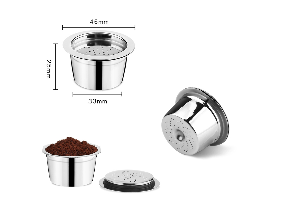 Cápsulas De Café Reutilizables De Acero Inoxidable Con Cuchara Y Cepillo Para Máquinas K-fee