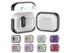 Estuche transparente con acabado galvanizado para AirPods Pro 3 con interruptor. GIECY