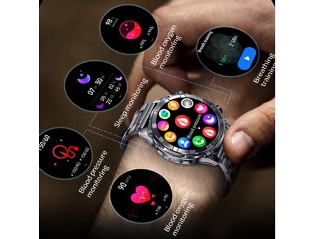 Smart Watch I116 1,52 pulgadas Monitoreo de salud de llamadas Bluetooth Más de 100 modos deportivos IP68 a prueba de agua - Negro CHRONUS