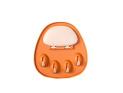 Soporte De Pared Para Tapas De Ollas (no Requiere Perforación) - Universal - Almacenamiento Múltiple - Naranja