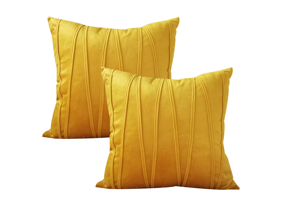 Juego De 2 Fundas De Almohada Decorativas Azul Marino, 45 X 45 Cm