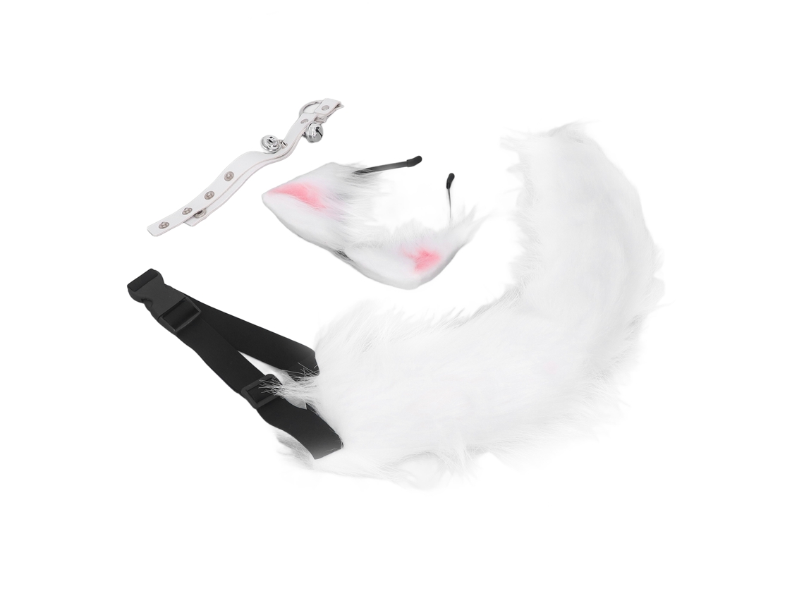 Disfraz De Cosplay Con Orejas De Gato Y Cola De Lobo Peluda Para Halloween Y Fiestas.