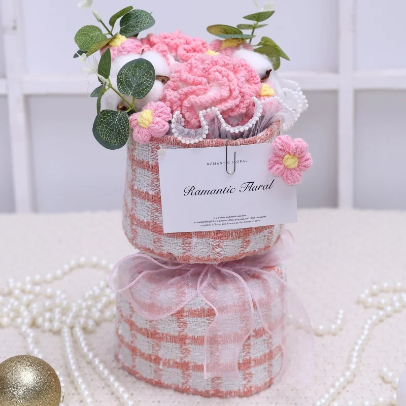 Ramos De Rosas Tejidos A Mano, Ramos De Punto, Decoración Del Hogar