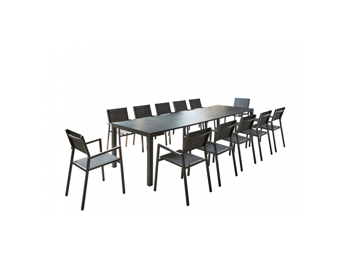 Juego de Cenar Exterior CONCEPT U Olhao (Gris - Aluminio - 316x100x75 cm)