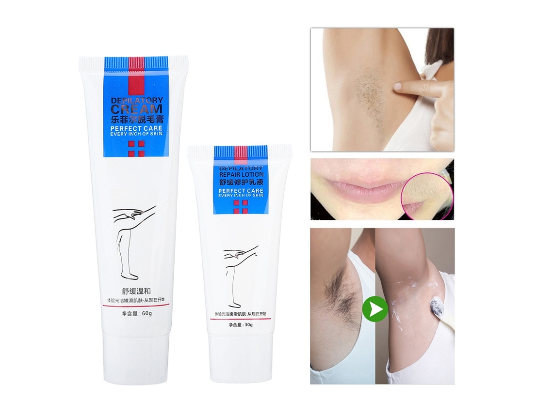 Kit De Depilación Suave Para Cuerpo Crema Depilatoria 60ml Y Crema Reparadora 30ml