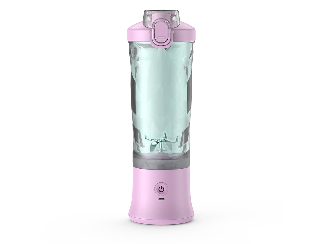 Máquina Exprimidora De Naranjas Inalámbrica De 600Ml, Licuadora De Cítricos De 6 Cuchillas, Taza Eléctrica Portátil CHRUI Púrpura Claro