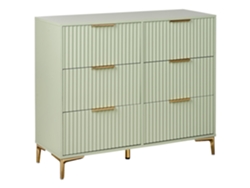 Cómoda de Estilo Moderno con Cajones Estriados BELIANI Walcott de MDF Verde 108X40X89