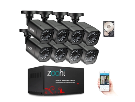 Sistema de Vigilancia Por Video SLOWMOOSEHdd P2P Hdmi (1080P 8 Cámaras 8 Canales )