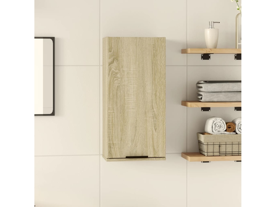 Armario De Baño De Pared Color Roble Sonoma 32x20x67 Cm