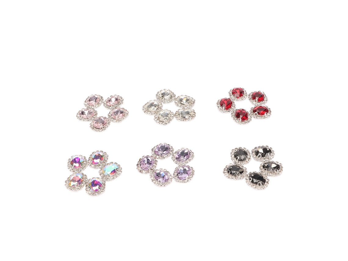 30 Piezas De Piedras De Costura De Vidrio Multicolor Con Forma De Garra De Cristal Para Manualidades De Ropa Y Calzado.