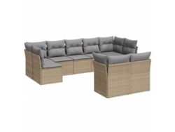 Maison Exclusive - Set De Sofás De Jardín 9 Pzas Con Cojines Ratán Sintético Beige