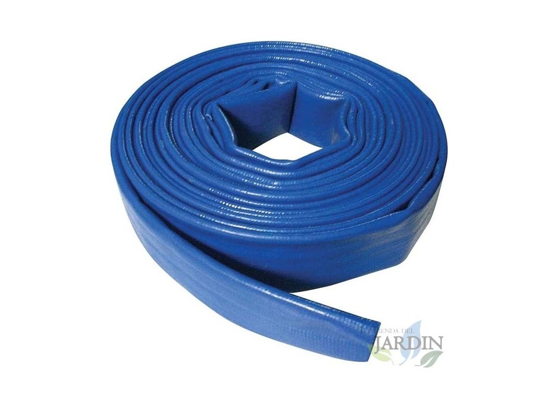 Manguera Plana 40Mm 100 Metros para Descarga de Agua Poliester Pvc Azul Goma Layflat de Incendios Y Piscinas 1 1/2 SUINGA