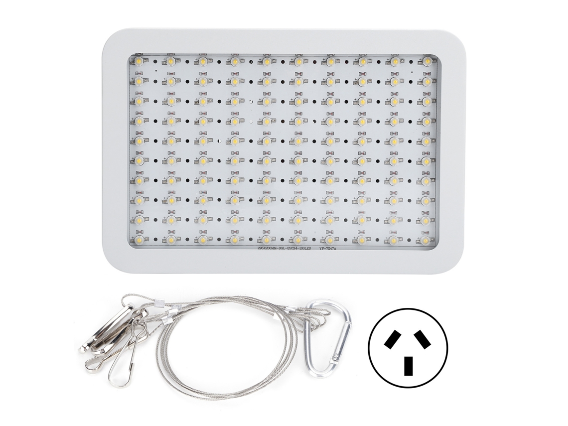 Lámpara de cultivo de aluminio de 1000 W y 100 LED para jardín, invernadero e hidroponía. Enchufe australiano (85-265 V).