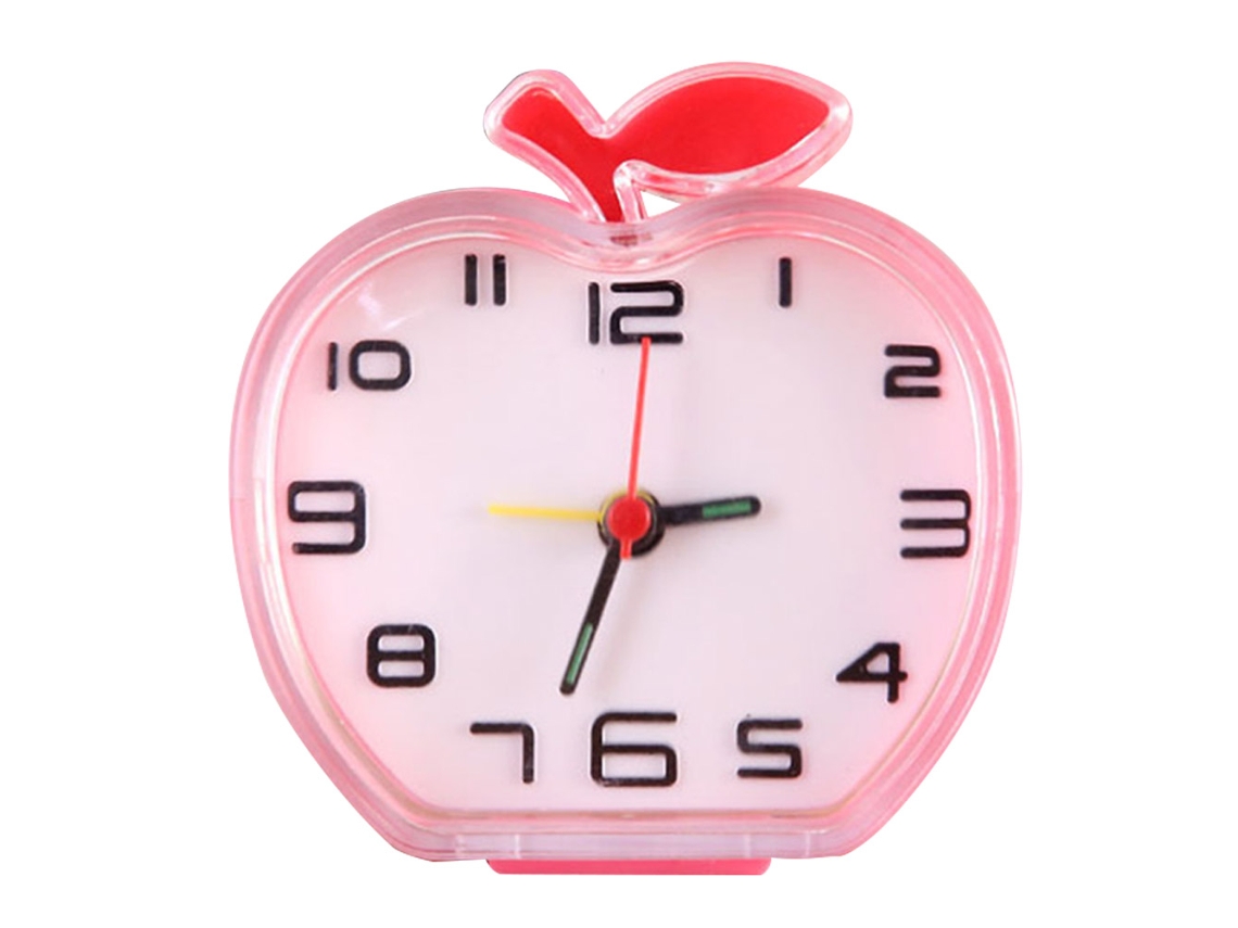 Mini reloj despertador silencioso y sencillo para dormitorio (rosa)