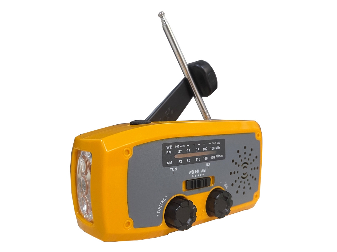 Radio Solar De Manivela De Emergencia Con Linterna Led 2000 Mah Radio Meteorológica Portátil Am/fm Para Uso En Exteriores/naranja Gertiz