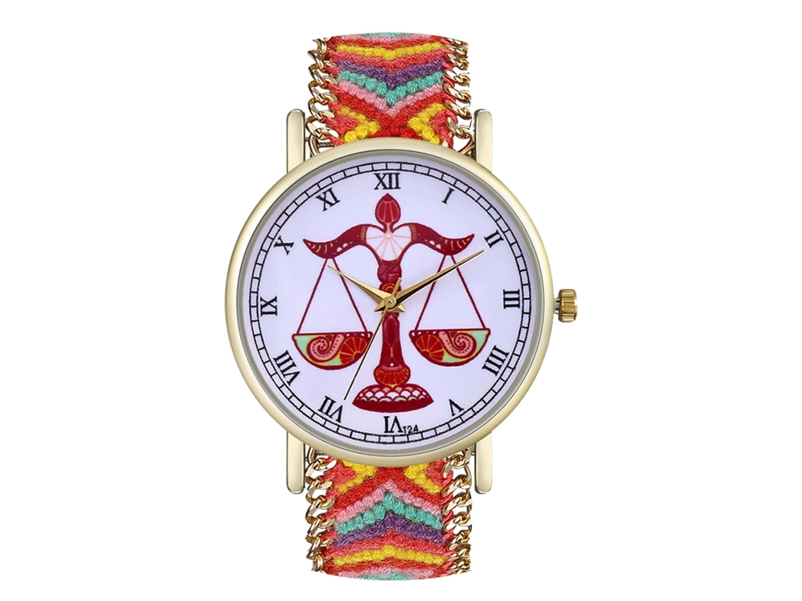 Reloj De Pulsera Unisex De Moda Con Correa De Lana Tejida Y Esfera Redonda De Cuarzo.