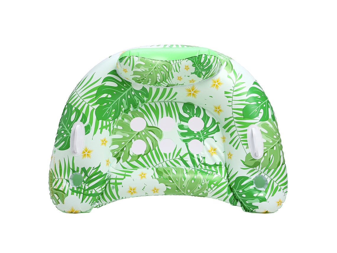 Silla Inflable Para Piscina Con Portavasos Y Respaldo Juguete Para Fiestas En La Piscina Con Forma De Hoja Verde Siurn
