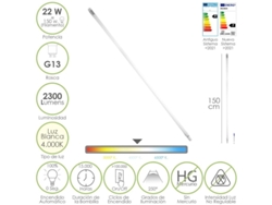 Tubo led t8 150 cm. 22 watt. equivale a 150 watt. 2300 lumenes. luz neutra 4000  k.