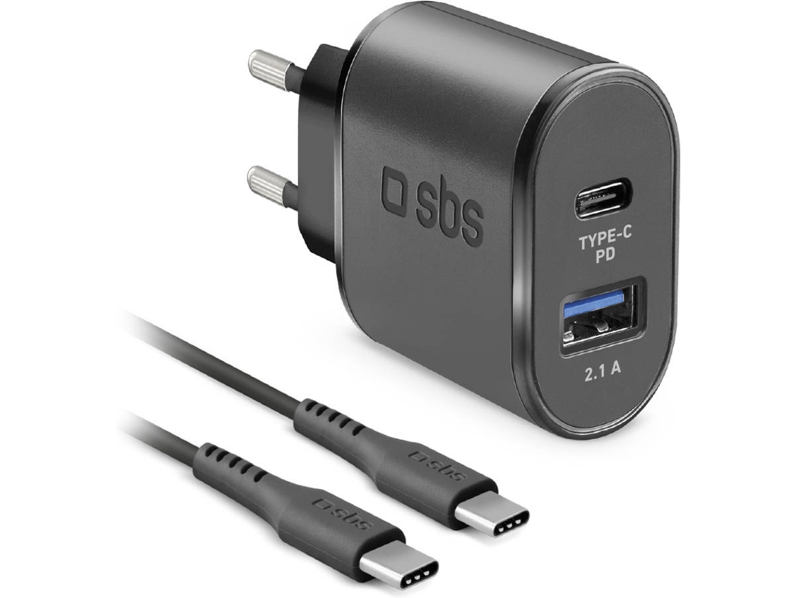 Cargador SBS Tipo C 18W Negro