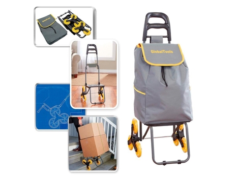 Carro De La Compra Y De Carga Con Bolsa Y Bolsillos Carro De Escalada De 3 Ruedas 40Kg Sube Escaleras GLOBALMIX