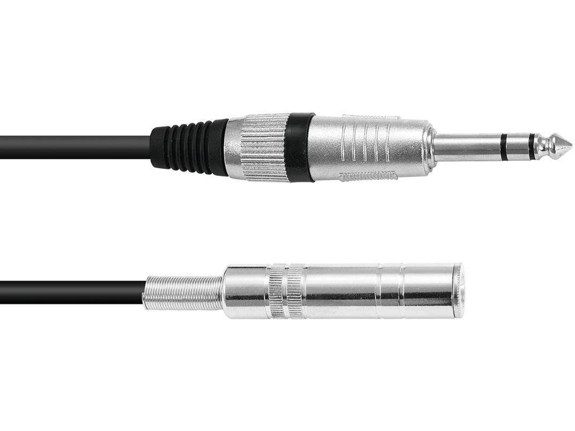 Extensión Jack OMNITRONIC 6.3 stereo 6m bk