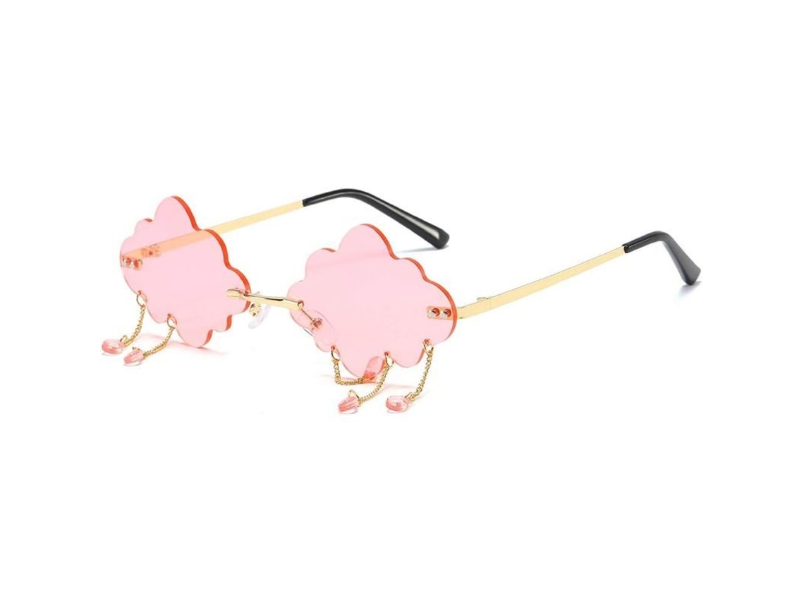 Gafas De Sol Rosas, Ligeras Y Sin Montura, De Forma Irregular, Ideales Para Fiestas, Uso Diario Y Eventos. Unisex, Con Protección Uv.