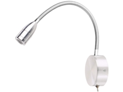 Luminária de Leitura Led para Quarto 3W Prata Luz Branca Interruptor de Balanço