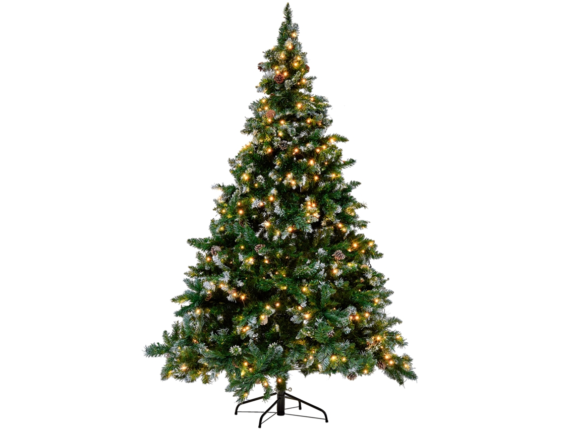 Árbol de Navidad preiluminado BELIANI Palomar de PVC Verde 125x125x210