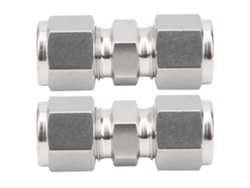 2 Conectores De Compresión De Acero Inoxidable 316 Con Dos Casquillos Para Tubo Recto (ф10)