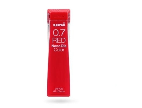 Lápiz de Color Uni Nano Dia Japón 1 Tubo Rojo 0.7 Mm