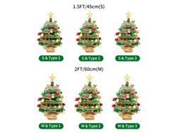 Mini árbol de Navidad artificial LED con batería, 60 cm, para mesa