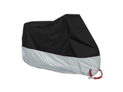 Funda impermeable para motocicleta, protección solar, con orificios para candado y bolsa de almacenamiento.