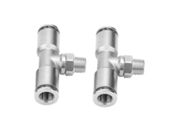 2026velora-2 Piezas Conector rápido neumático de cobre de 3 vías con rosca macho de 8 mm BSPP 1/8''
