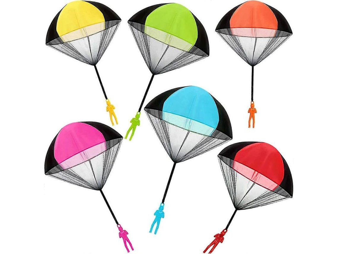 Paracaídas De Juguete Antienredos De 6 Piezas, Juguetes De Lanzamiento Manual, Figuras De Soldados Con Paracaídas