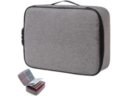 Paquete De Almacenamiento De Documentos Gris Con Cerradura, Organizador De Archivos Portátil De 3 Capas
