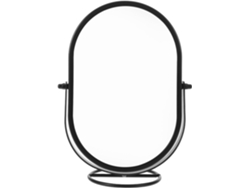 Miroir De Maquillage Ovale Pivotant 360° Sur Pied Compacto Noir De Coiffeuse De Bureau Décorative ...