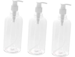Juego Plástico 3 Dosificador Transparente Para Baño
