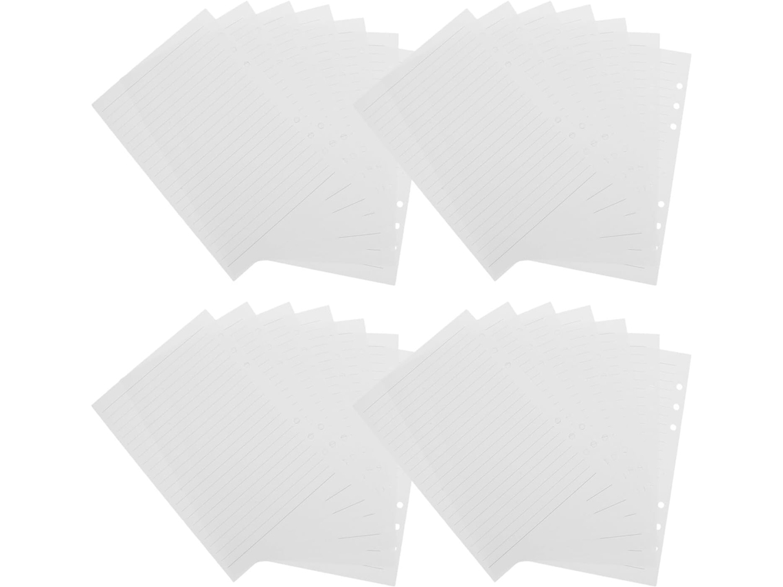 225 Folhas De Papel Pautado Solto Para Fichários, Uso Escolar E De Escritório, Refis Para Agendas E Cadernos.