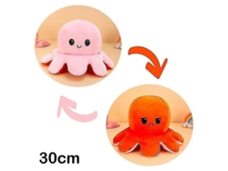 Peluche Reversible De Pulpo De 30/40 Cm Con Doble Estampado Y Diferentes Expresiones.