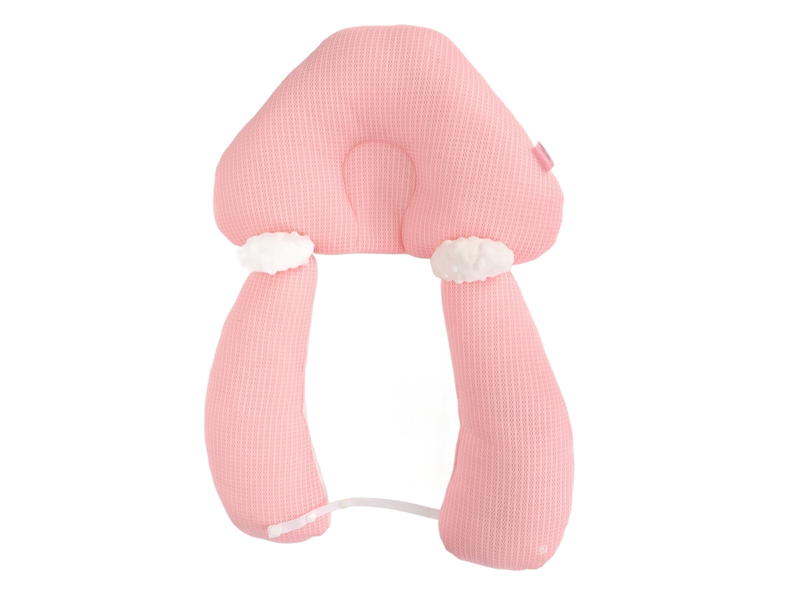 Travesseiro Moldagem Cabeça Bebê Macio Ajustável Suporte Nursing Rosa
